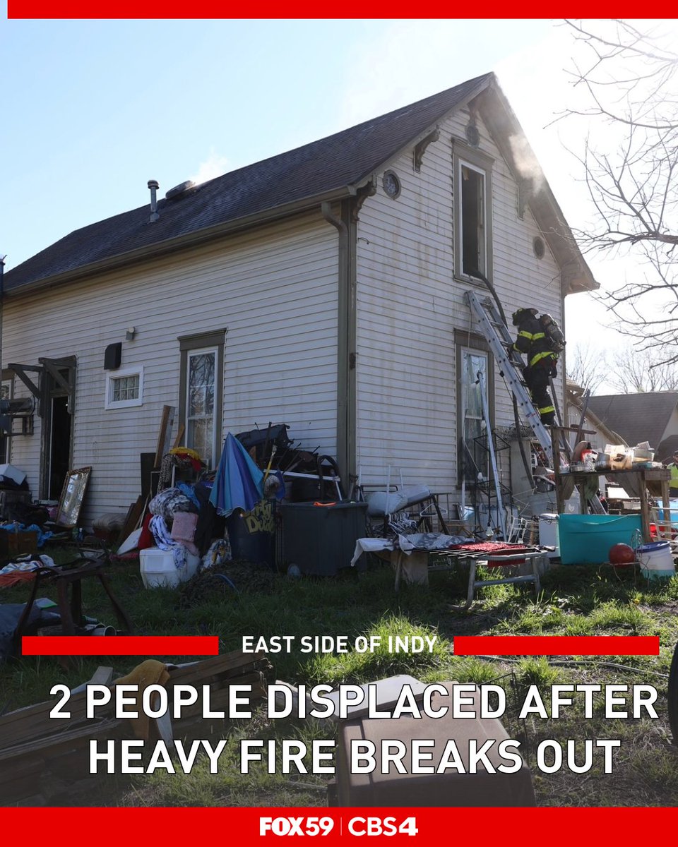Two people are displaced after a fire broke out on the east side of Indianapolis