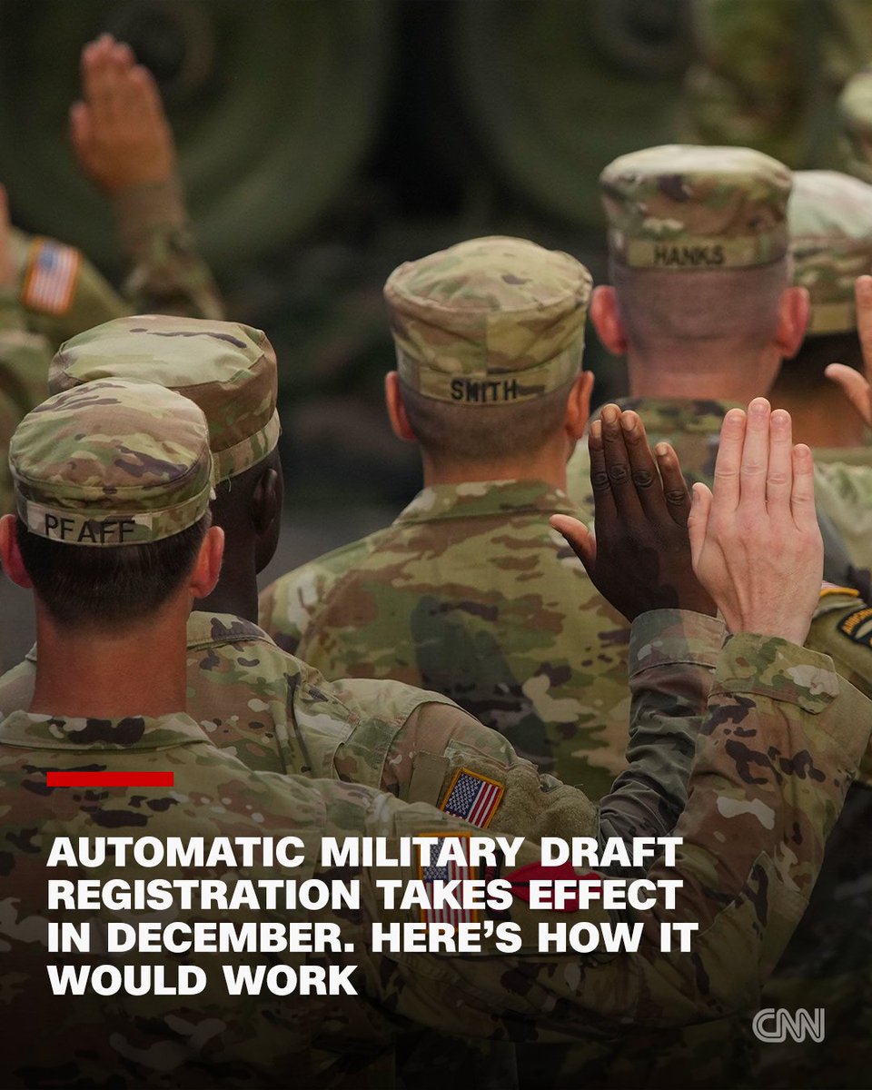 Young, eligible men will be automatically registered for the military draft pool starting in December as part of a measure tucked into the annual defense policy bill Congress signed into law late last year. Men ages 18 to 26 must already register for selective service in case a draft is required. Here’s what you need to know about automatic Selective Service registration.