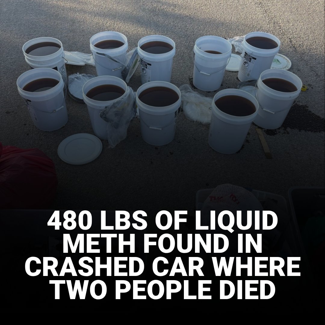 Fort Worth police say 480 lbs of liquid meth were found inside of the crashed car where two people were killed. That is a street value between $1-$3 million dollars