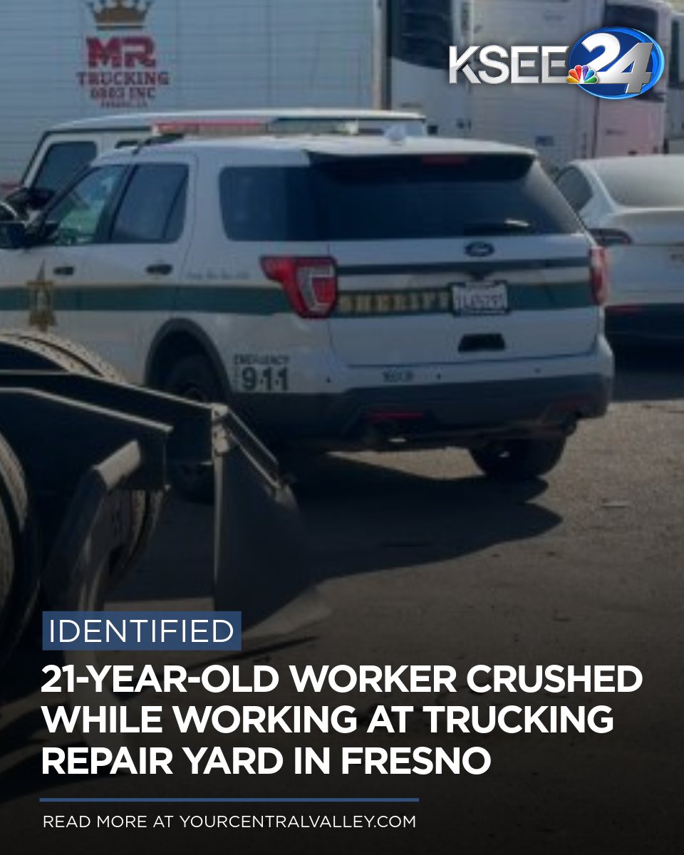 The Fresno County Coroner has identified the 21-year-old man who died after being crushed by a semi-truck on Wednesday