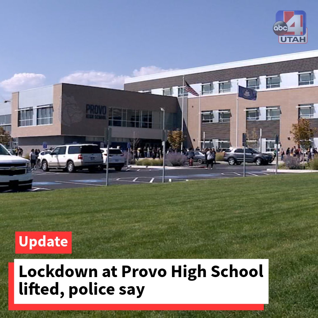 The lockdown at Provo High School has been lifted, according to Provo Police