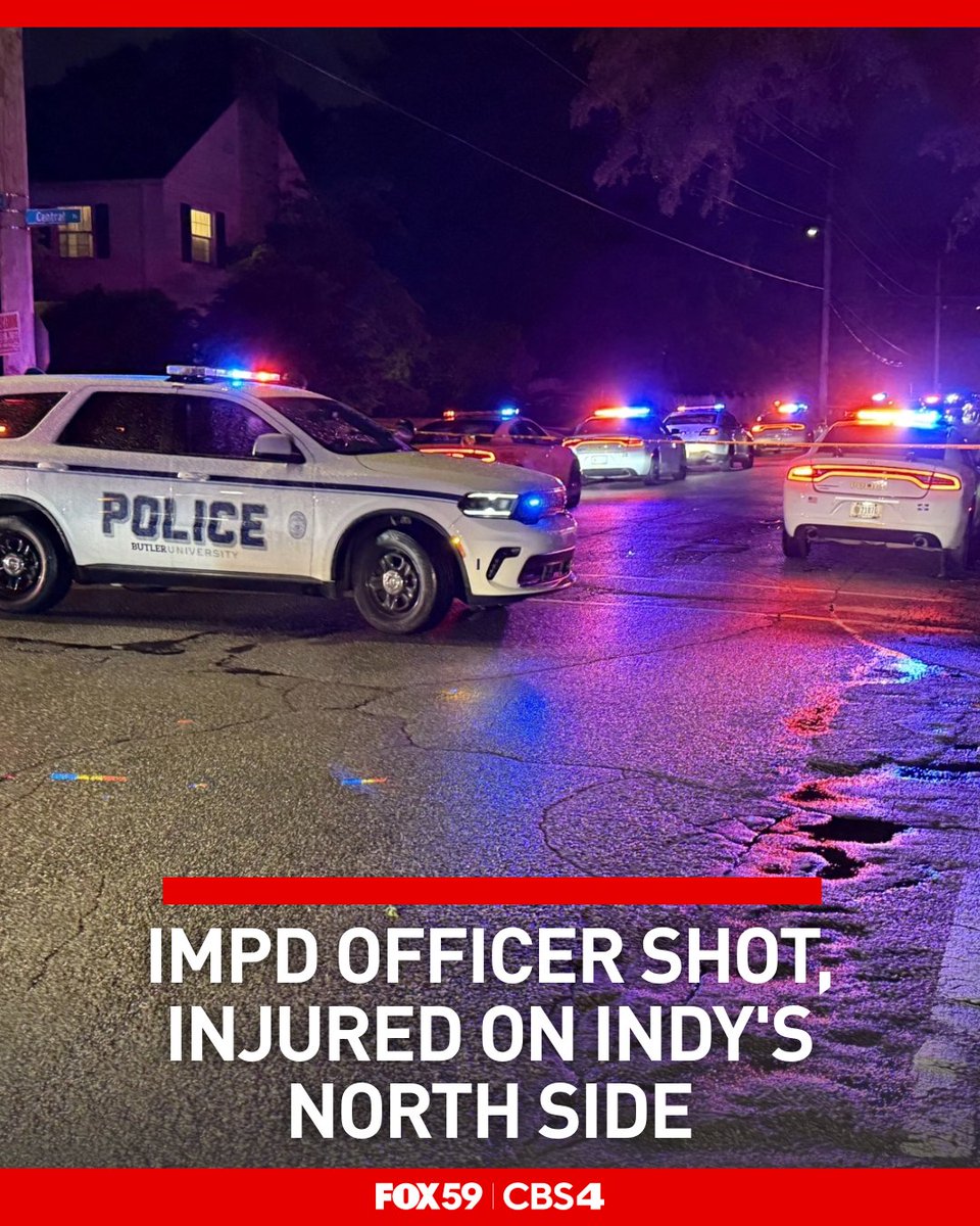 An IMPD officer has been shot and injured following a police shooting on the north side of Indianapolis on Friday night.  here: