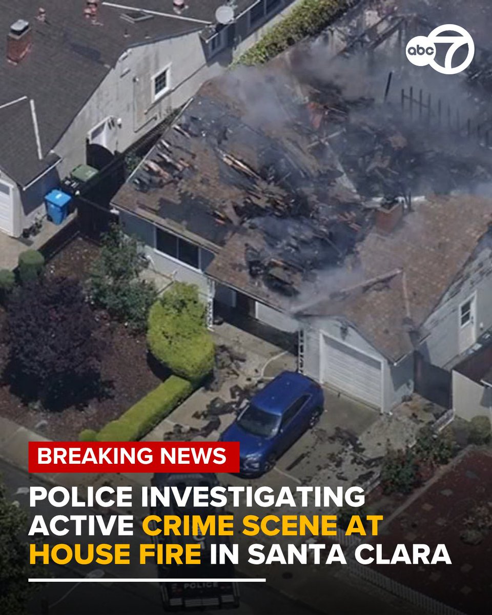 Police are investigating an active crime scene at a house fire in Santa Clara, the department said on Friday