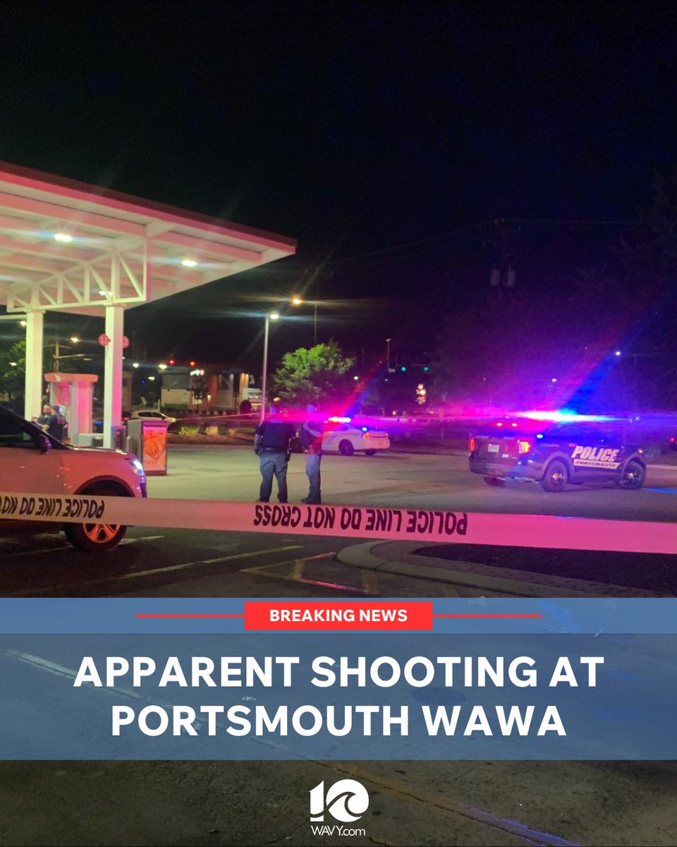 Scene of an apparent shooting at a Wawa in the 1200 block of Frederick Boulevard in Portsmouth. Our WAVY reporter on scene noted hearing gunshots and seeing a body on the ground
