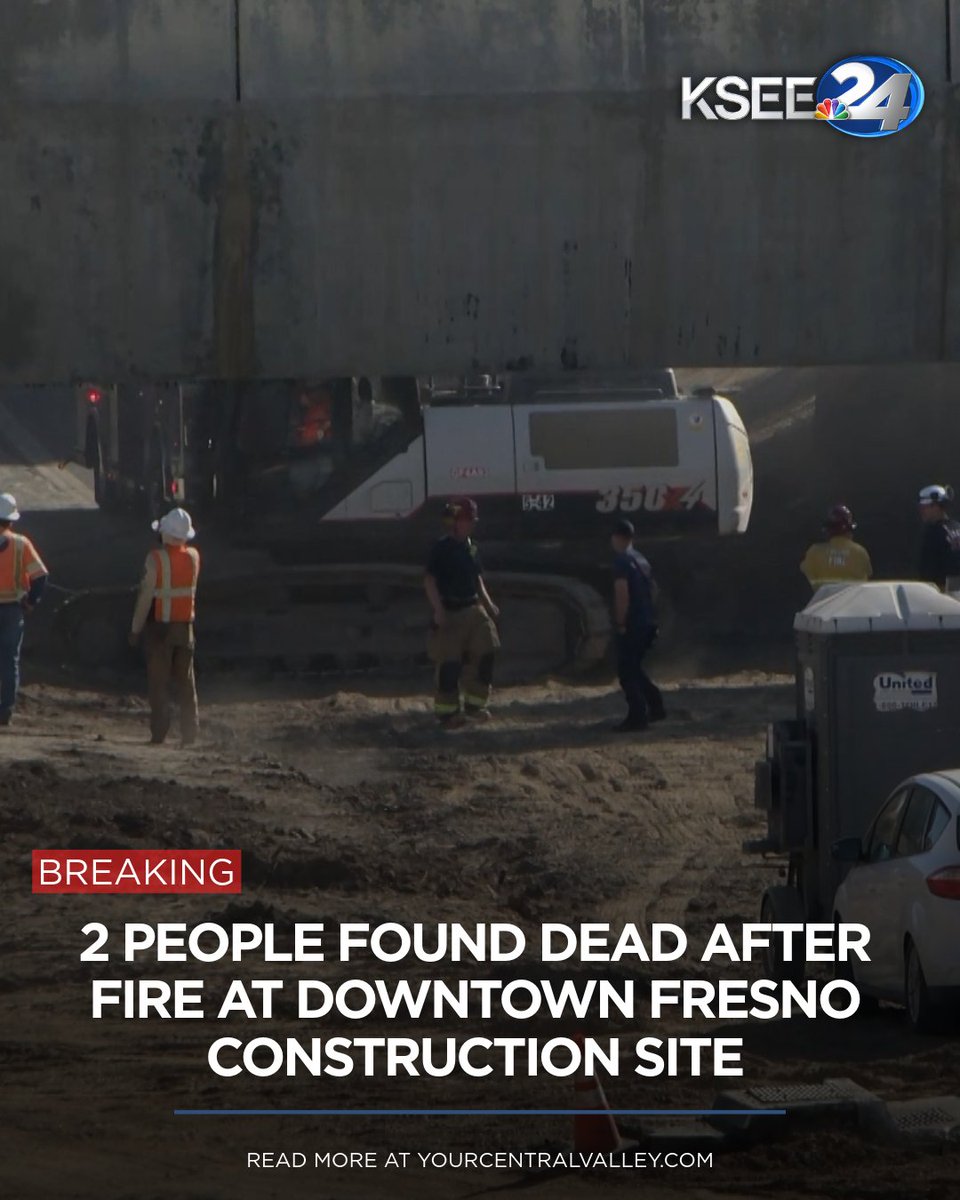 Two people were found dead after a fire at a construction site in Downtown Fresno on Monday morning, according to the Fresno Fire Department