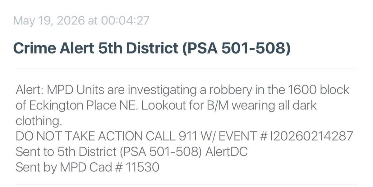DC Police are now investigating a third robbery on the 1600 block of Eckington Place NE as well