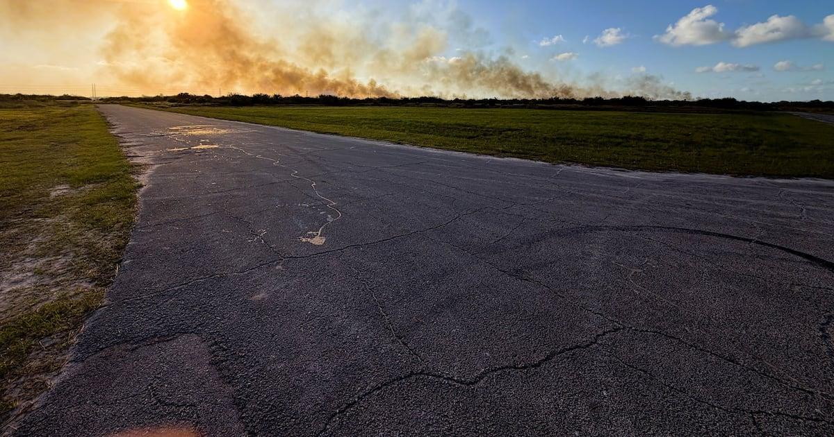 Firefighters tackle brush fire in Palm Bay, structures safe