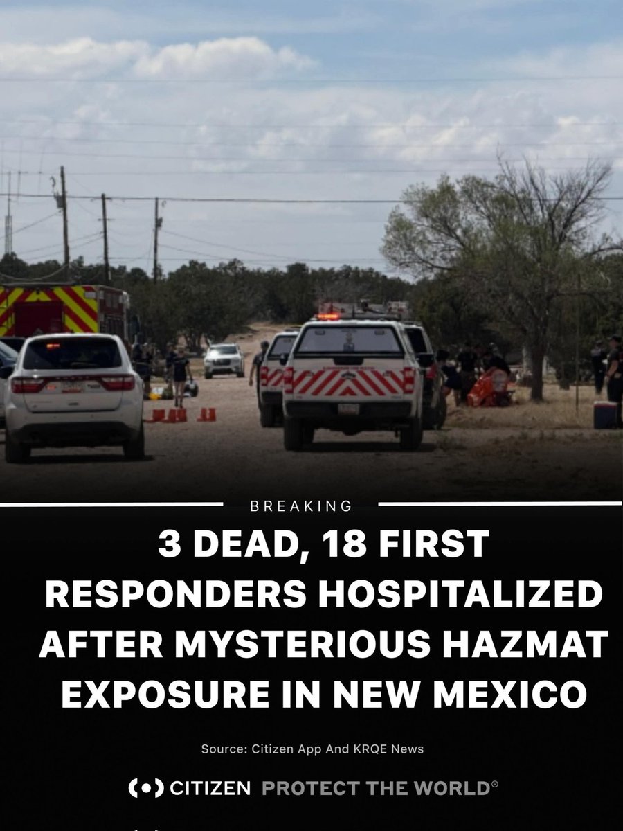 Three people are dead and at least 18 first responders have been hospitalized after exposure to an unknown substance inside a home in Mountainair, officials say. Authorities say crews originally responded to a suspected overdose call when responders began experiencing symptoms