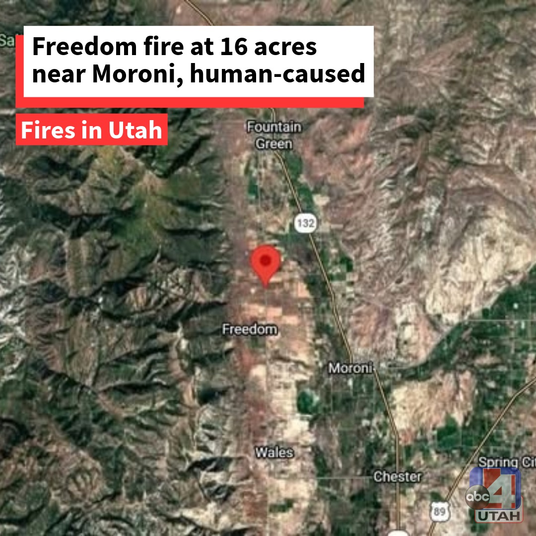 The Freedom Fire is measured at approximately 16 acres and is burning just northwest of Moroni.