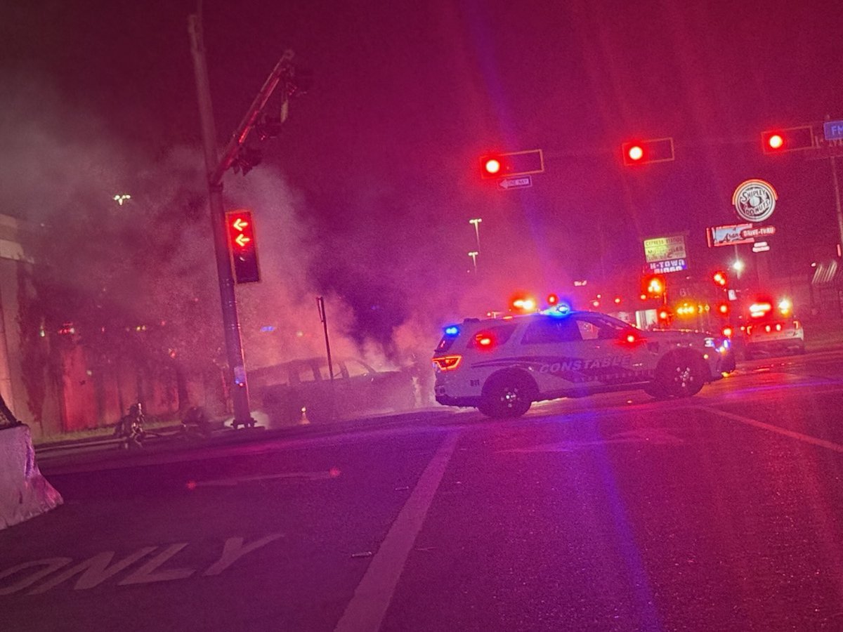 Deputy Constables and Ponderosa Fire Department are on scene of a vehicle fire at 100 FM 1960 Rd W
