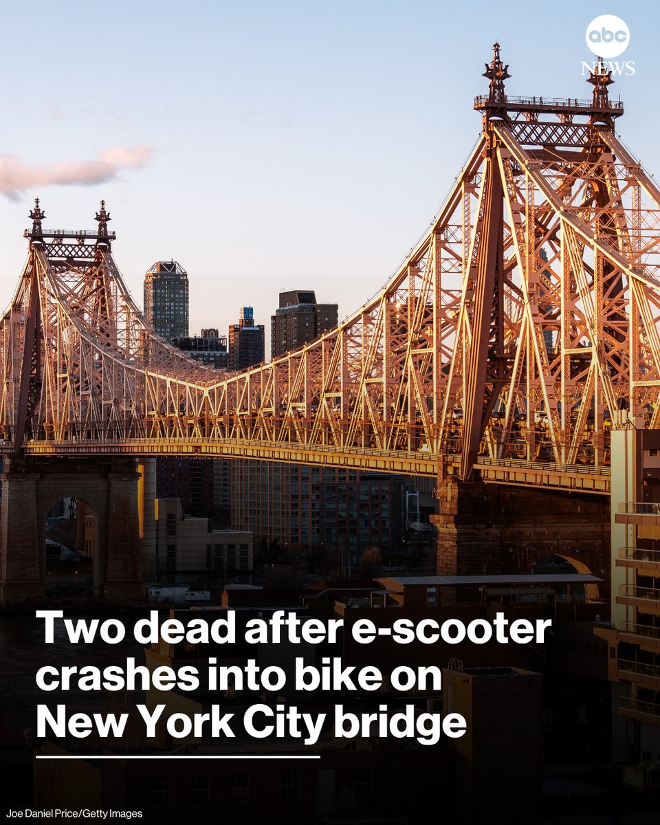 Two people died in a collision between a rider on an electric scooter and another on a bike during the morning commute on a NYC bridge on Thursday. They were heading in opposite directions on the Queensboro Bridge when they collided, police said