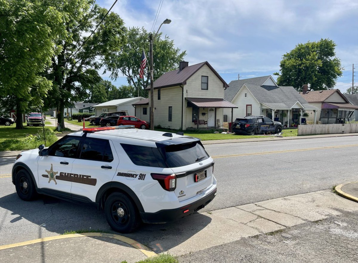 Mooresville Police tell us the officer was headed to a domestic violence call when she crashed. The officer was conscious and alert, and taken to the hospital. The male involved in the domestic was subdued and transported to the Morgan County Jail on several  charges including kicking the back window out of a patrol car.