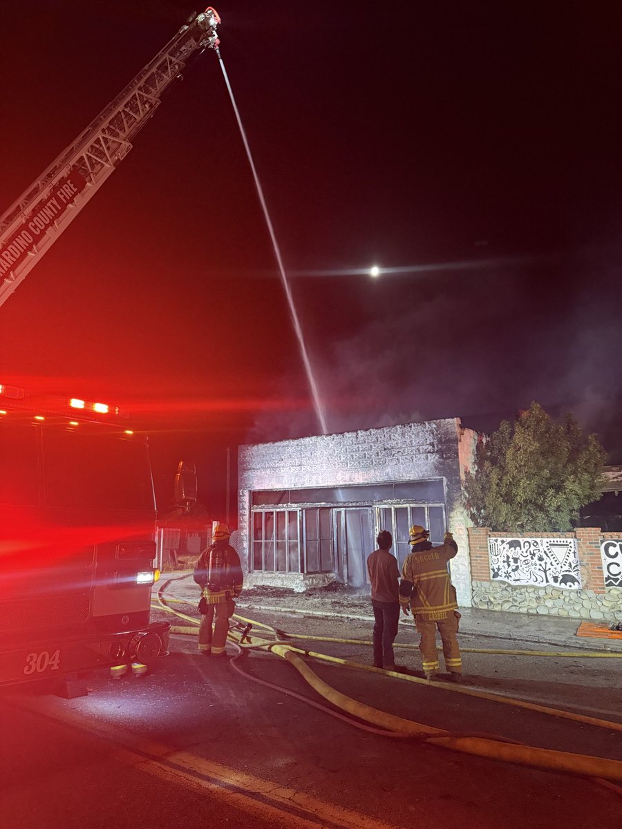 San Bernardino County Fire Stops Commercial Structure Fire from Spreading to Adjacent Restaurant Early this morning, San Bernardino County Fire responded to a commercial structure fire in the 19200 block of National Trails Highway in Oro Grande.