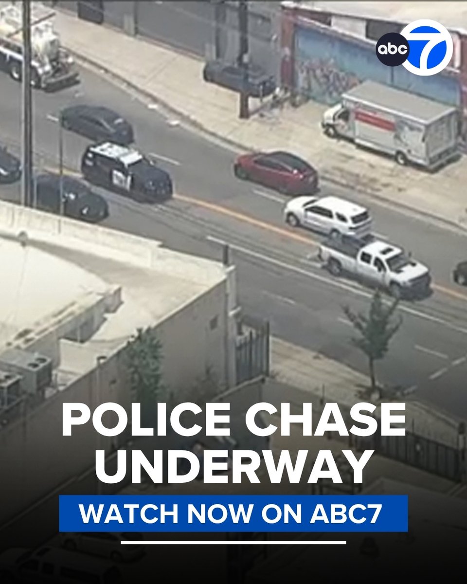Police are chasing a possible carjacking suspect in a pickup truck through Boyle Heights