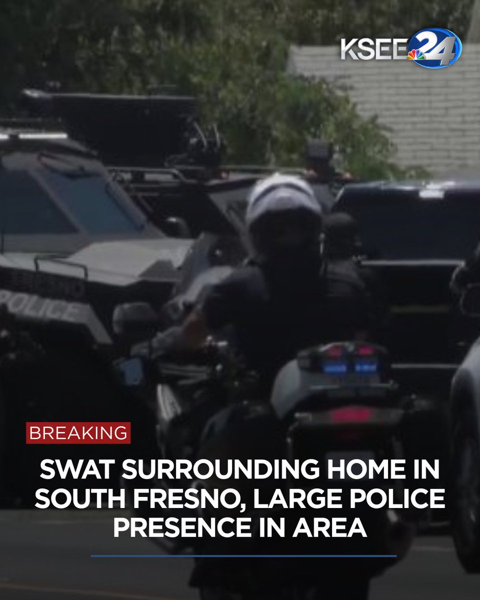 Fresno Police officers are surrounding a home in south Fresno following an incident earlier in the day