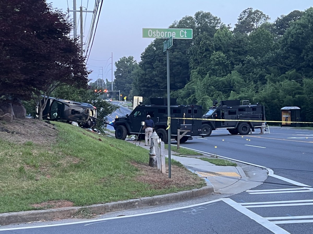 Cobb County Police chase ended with an overturned SUV & then a fatal officer involved shooting. The driver is dead & no officers were injured. GBI investigating