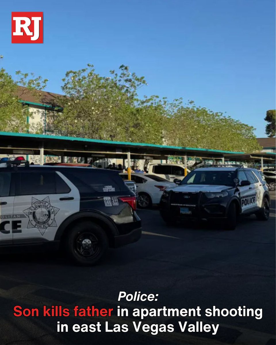 A son killed his father inside an east Las Vegas Valley apartment Tuesday, according to police. The suspect fled after the shooting and was found in the area and arrested afterward.