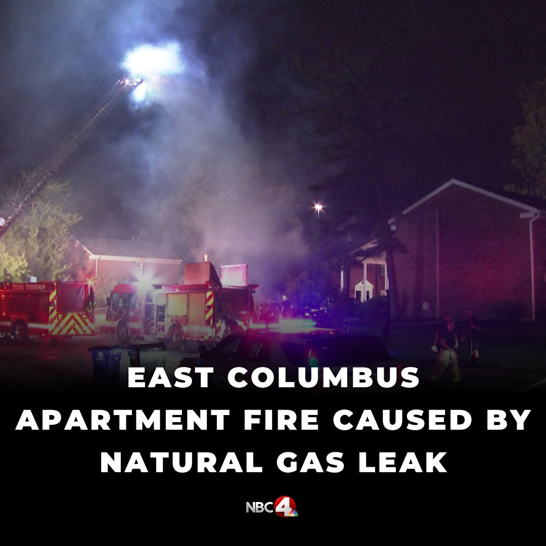 A fire at an east Columbus apartment that sent three people to the hospital in critical condition was caused by a natural gas leak, according to fire officials