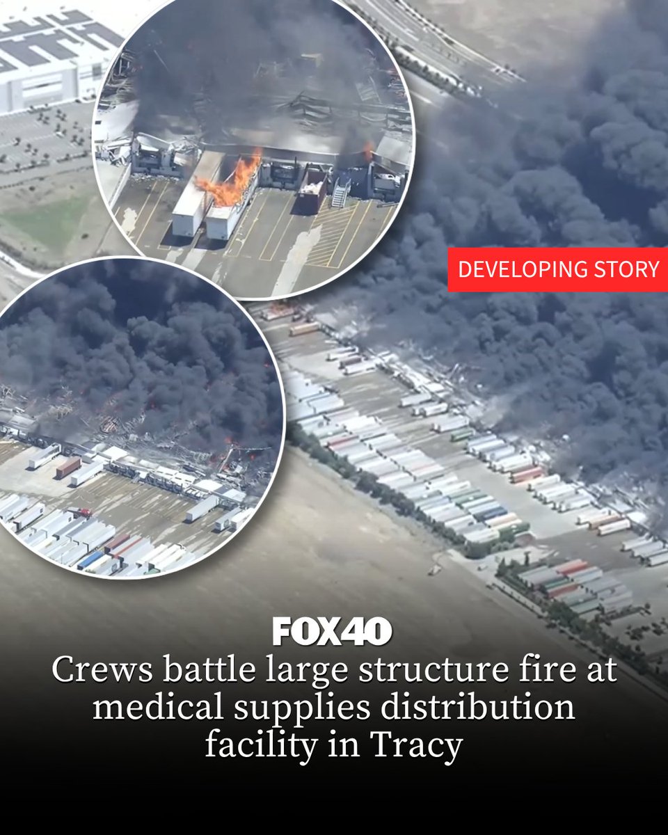 The fire began in the roof area and quickly spread into the facility's interior, Tracy officials said