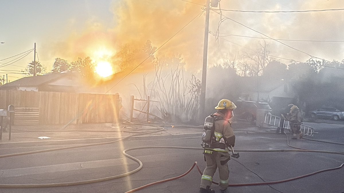 Fire crews are battling a first alarm fire near 30st and Thomas