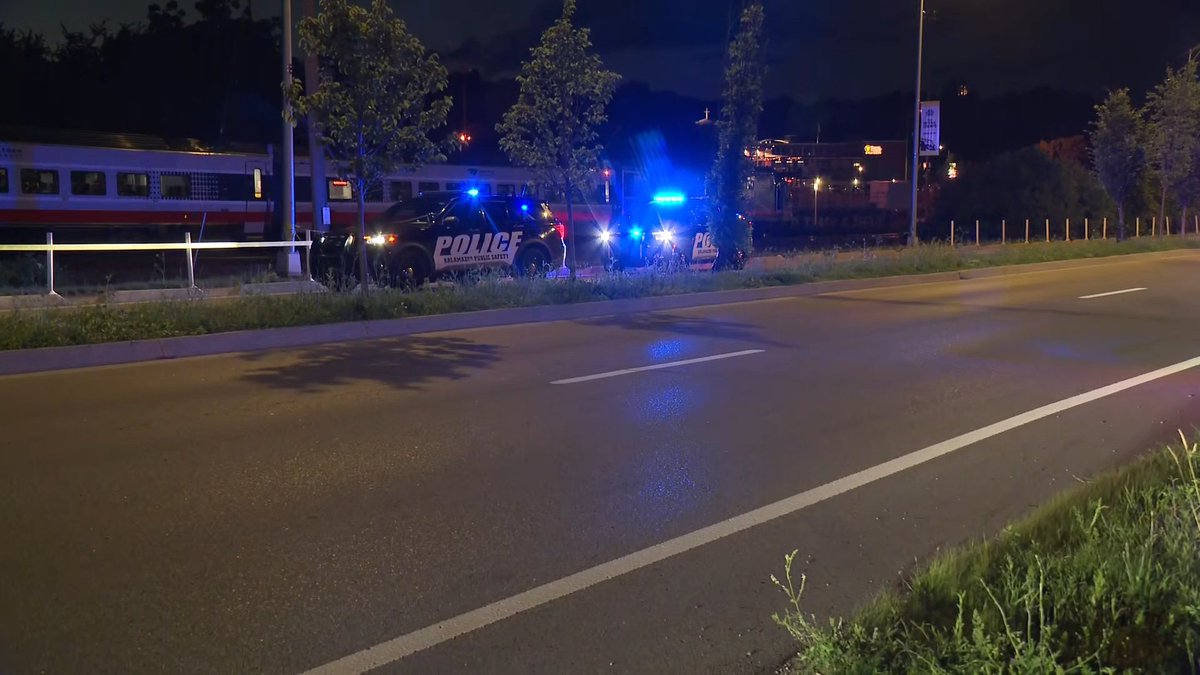 Officers with the Kalamazoo Department of Public Safety are investigating a stopped Amtrak train near Stadium Drive and Oliver Street