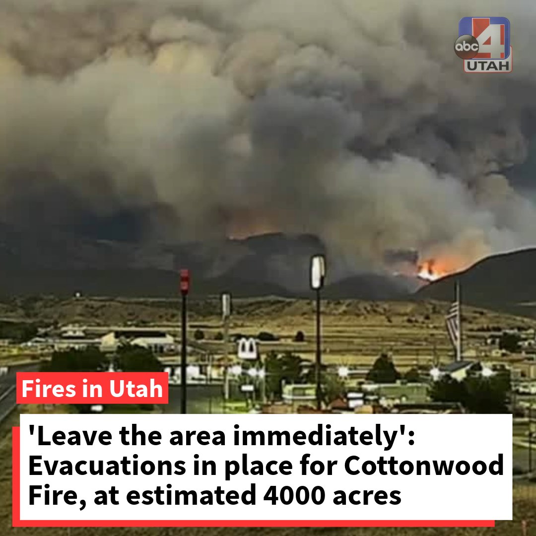Residents near the Cottonwood Fire have been told to EVACUATE NOW by officials due to the fire, which has more than doubled in size since earlier estimates. Evacuations are now in place for Merchant Valley and Eagle Point, in addition to earlier evacuation areas