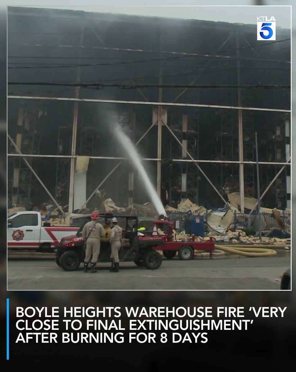 fire broke out at the Lineage Logistics frozen food storage facility in Boyle Heights, and while crews have been working hard to put the flames out ever since, authorities say the end does appear to be in sight