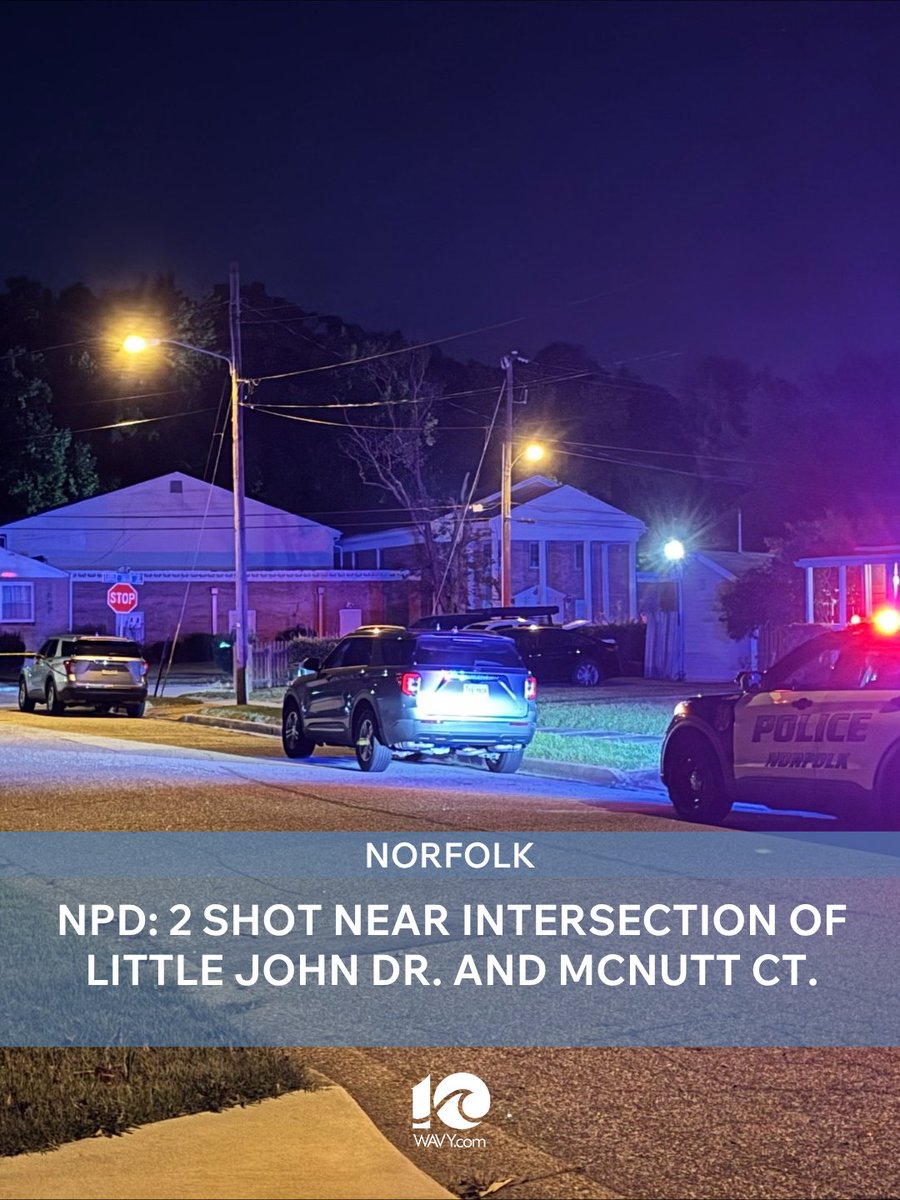 Two men have what police say are life-threatening injuries after being shot near the intersection of Little John Drive and McNutt Court in Norfolk Thursday night, police said