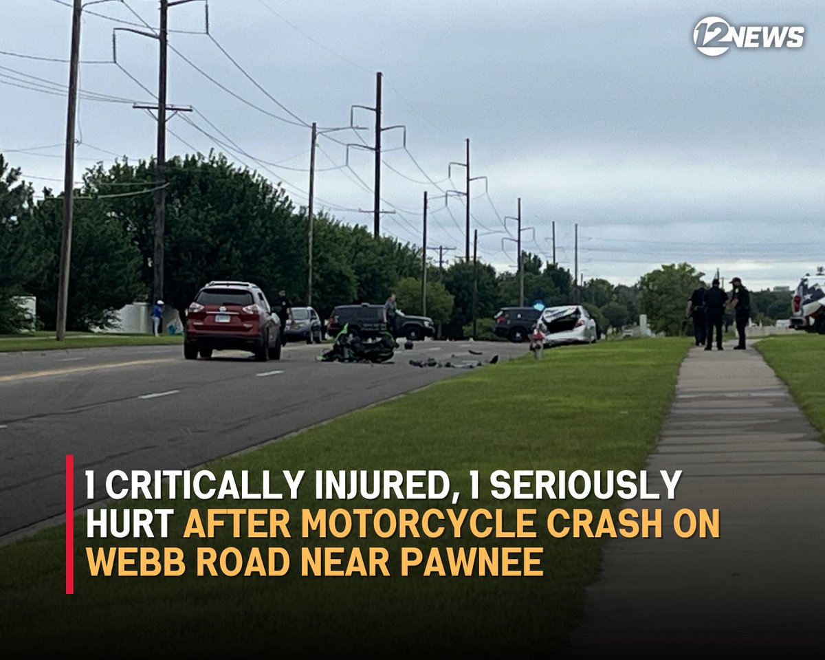 The Wichita Police Department said that two people were hurt this morning in a motorcycle crash on Webb Road, near Pawnee. WPD said speed may have been a factor