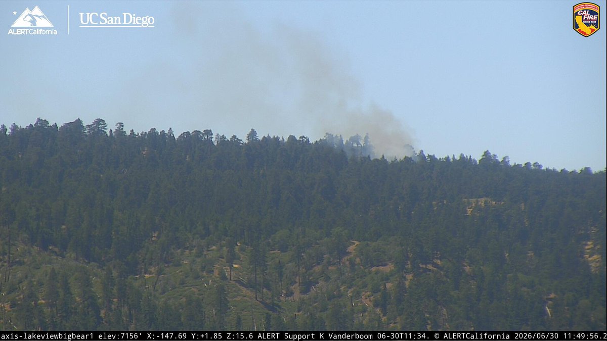 New Brush Fire off of Skyline Drive, West of Snow Summit, Big Bear Lake.