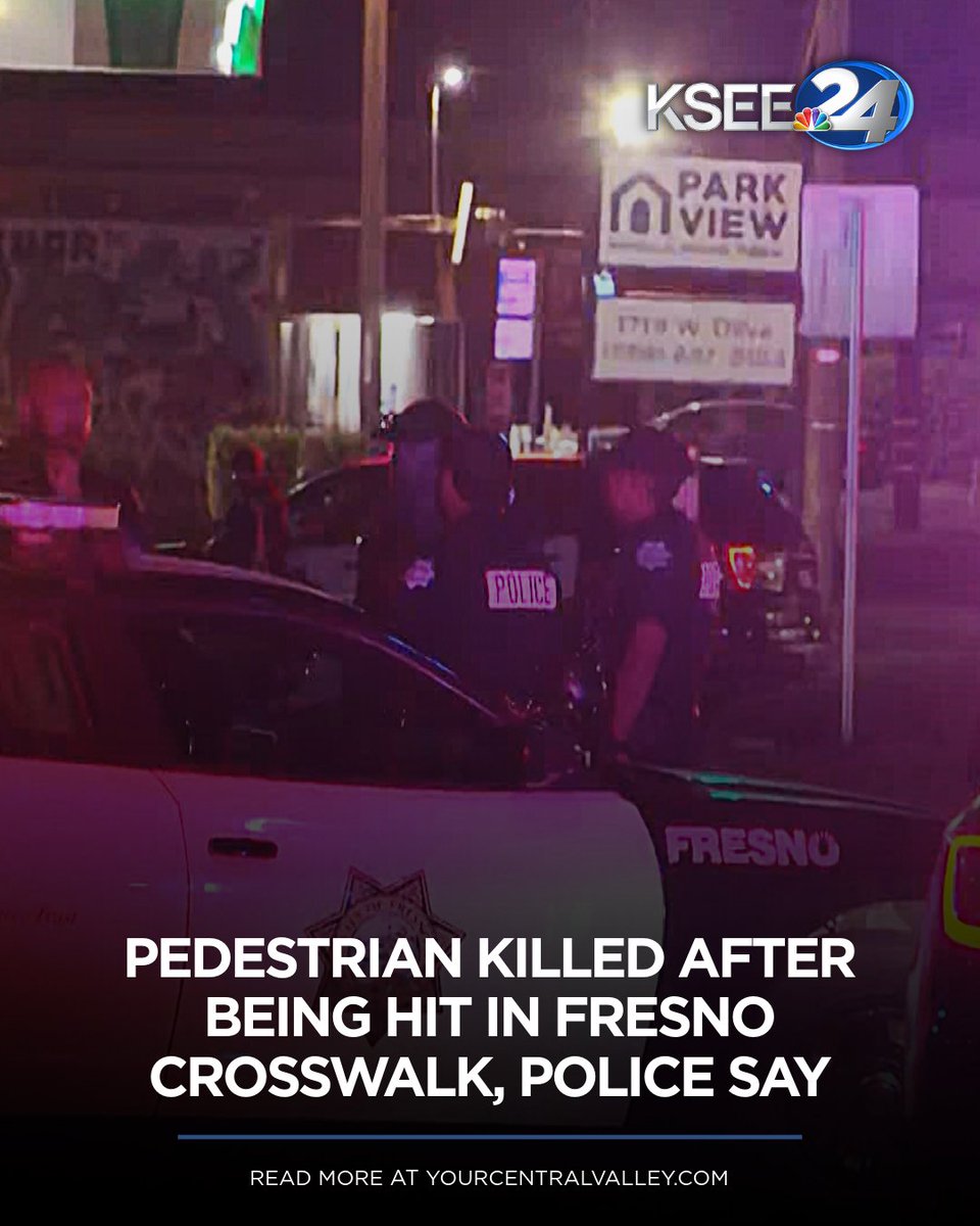 A person is dead after they were struck in a Fresno crosswalk this evening, police say.
