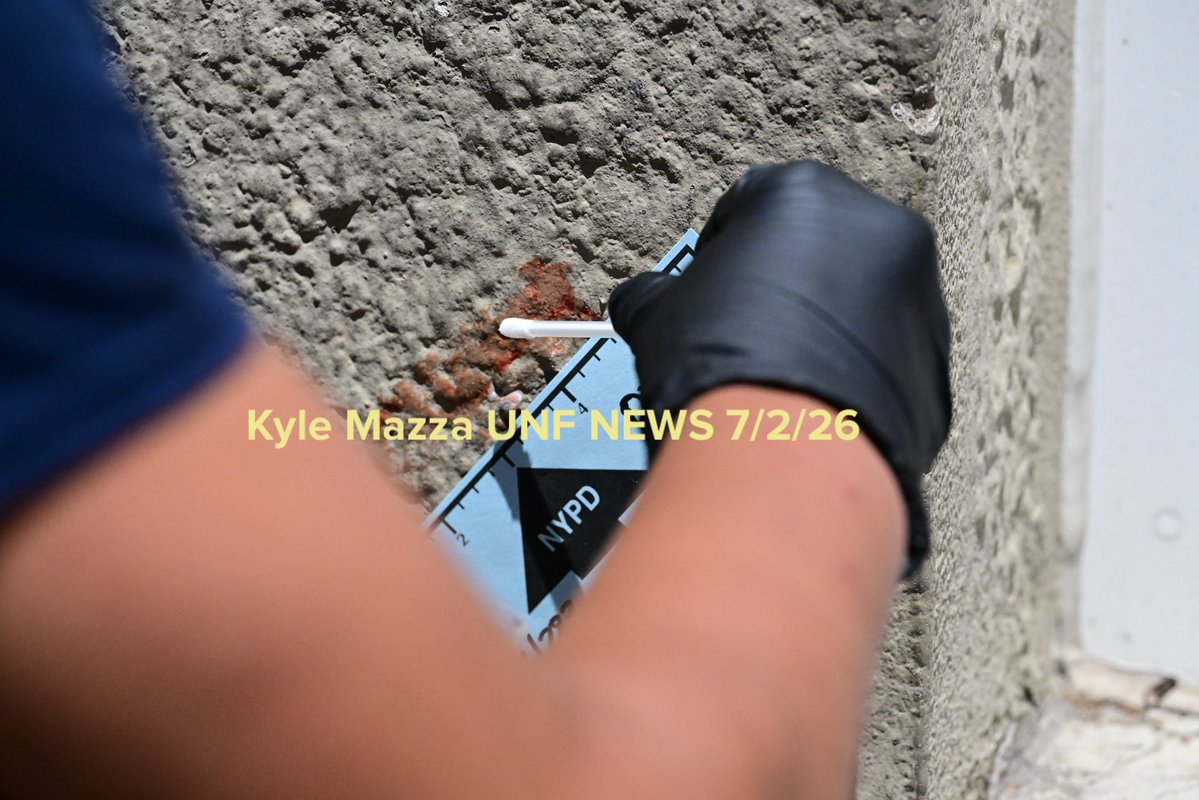 NYPD officers work the scene where a 24-year-old man was found fatally stabbed to the abdomen within the confines of the 121 precinct inside of 85 Ann Street in Staten Island, New York, United States on July 2, 2026. Thursday morning at approximately 7:06 AM police responded and discovered the man with a stab wound to the abdomen, EMS responded and pronounced the victim dead at the scene