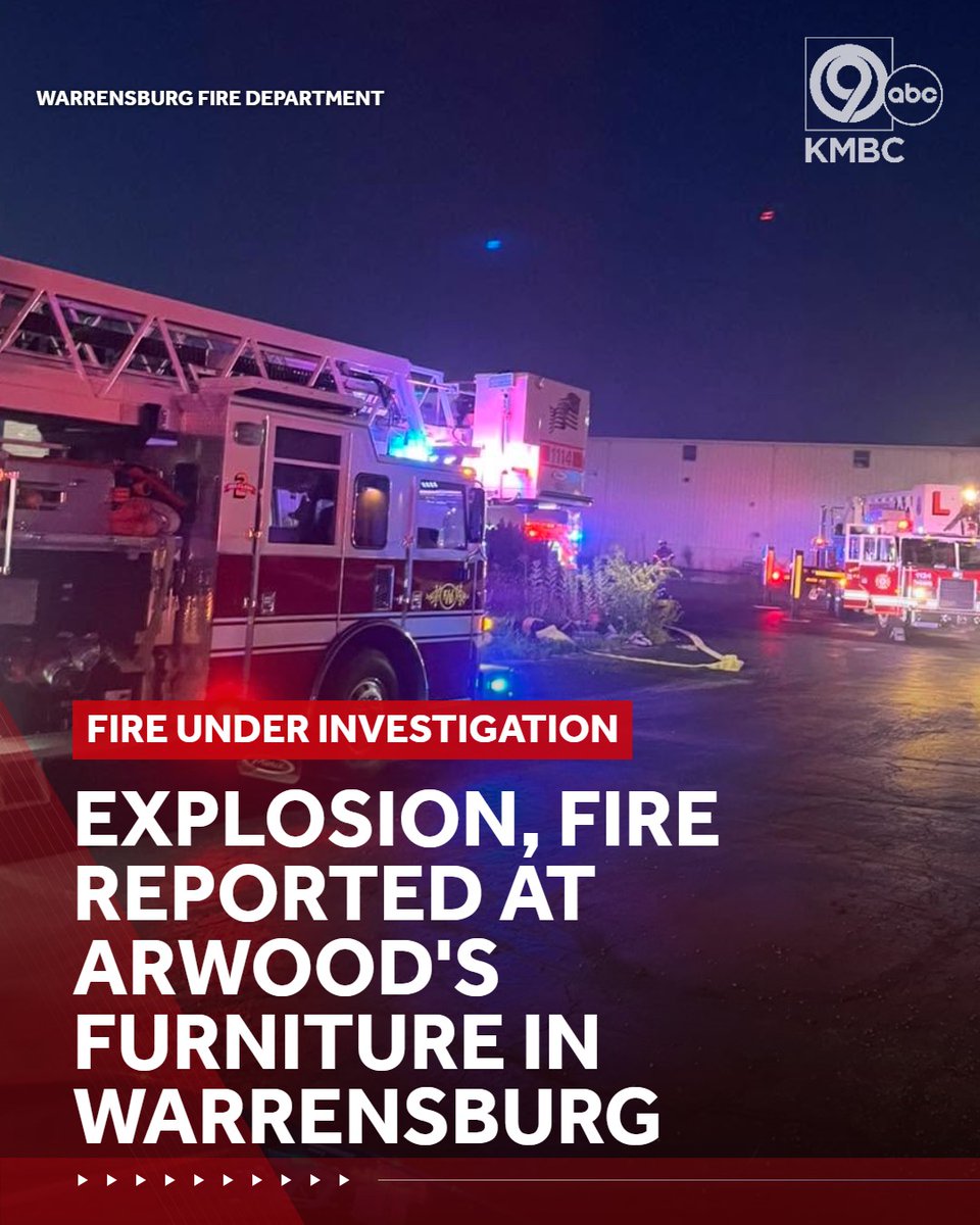 Firefighters responded after a reported explosion and commercial fire at Arwood's Furniture in Warrensburg