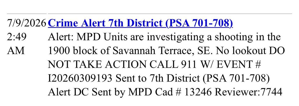DC Police are currently investigating a double shooting on the 1900 block of Savannah Terrace SE. One person has been shot in the arm and transported to the hospital, while a second victim still has not no lookout for the gunman