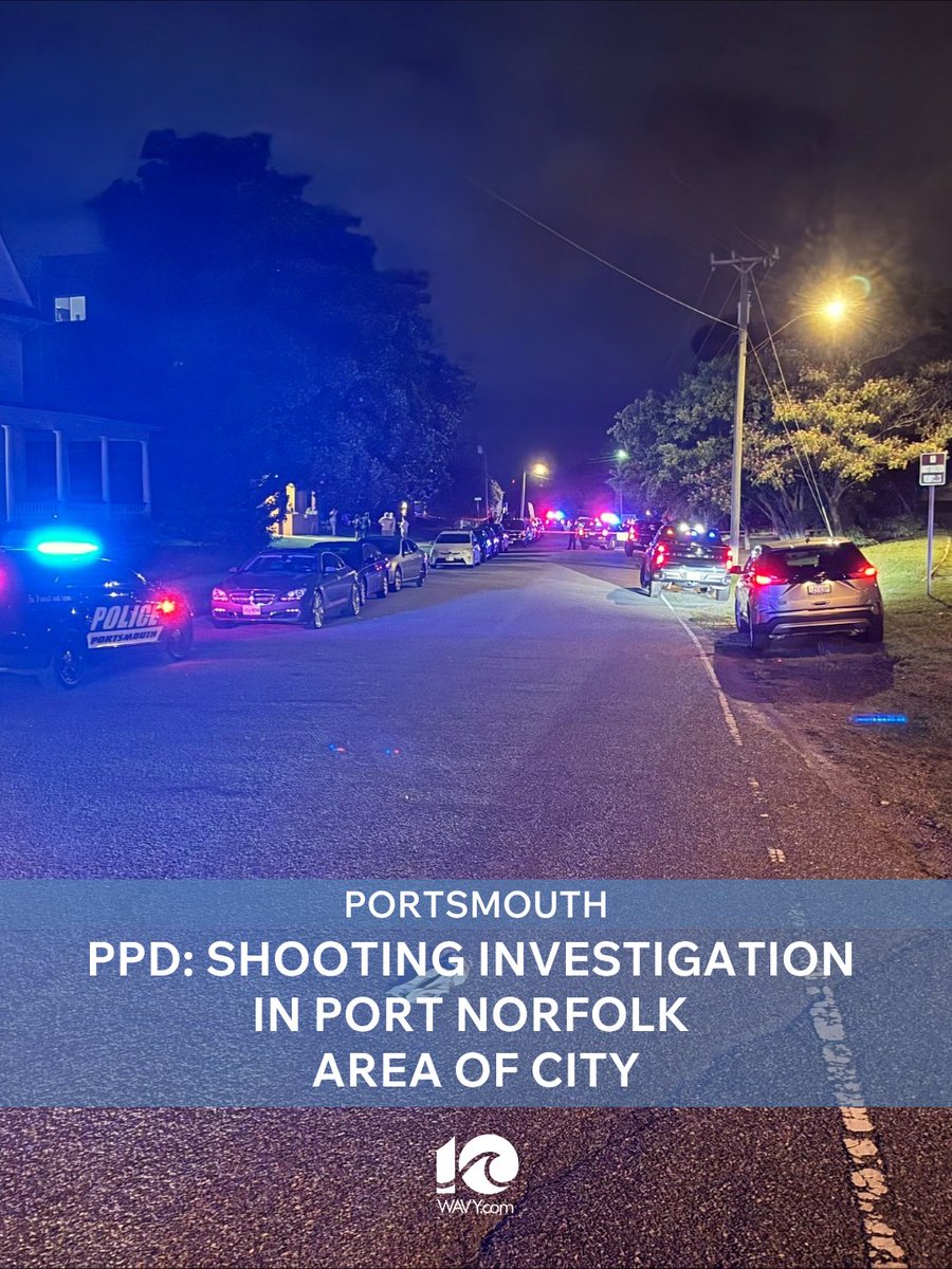 Portsmouth Police said they are conducting a shooting investigation near the intersection of Douglas Avenue and Bayview Boulevard