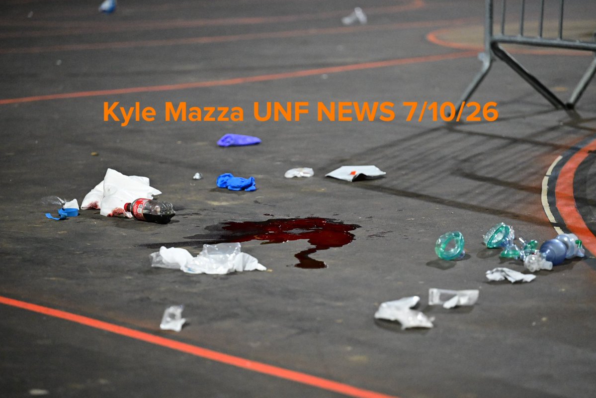 Blood is found at the scene where a 35-year-old man was killed and a 28-year-old man along with a 22-year-old woman were injured after a shooting inside of a basketball court at 70 Lenox Avenue within the confines of the 28 precinct PSA 5 in Manhattan, New York