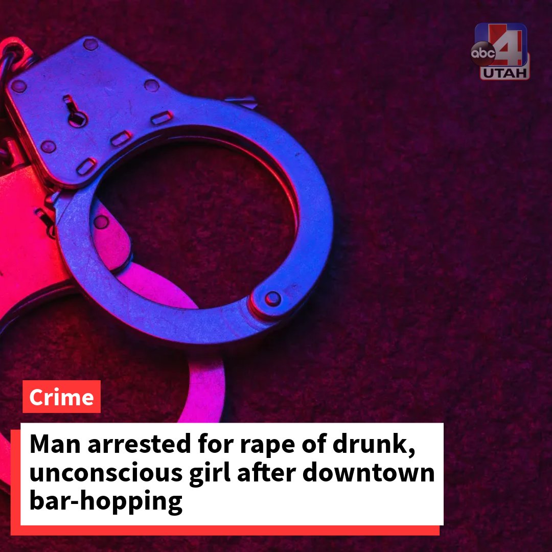 A man was arrested in Salt Lake City Thursday for the rape of a drunk, unconscious girl in the back of a vehicle late May, according to Salt Lake City Police