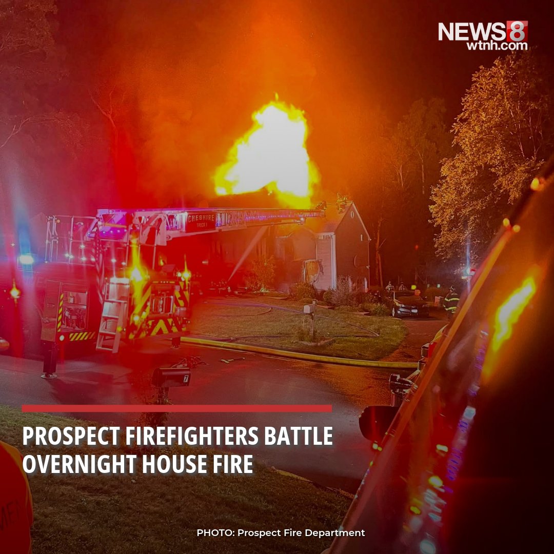 Firefighters from multiple departments battled an overnight house fire in Prospect after a partial roof collapse forced crews out of the building