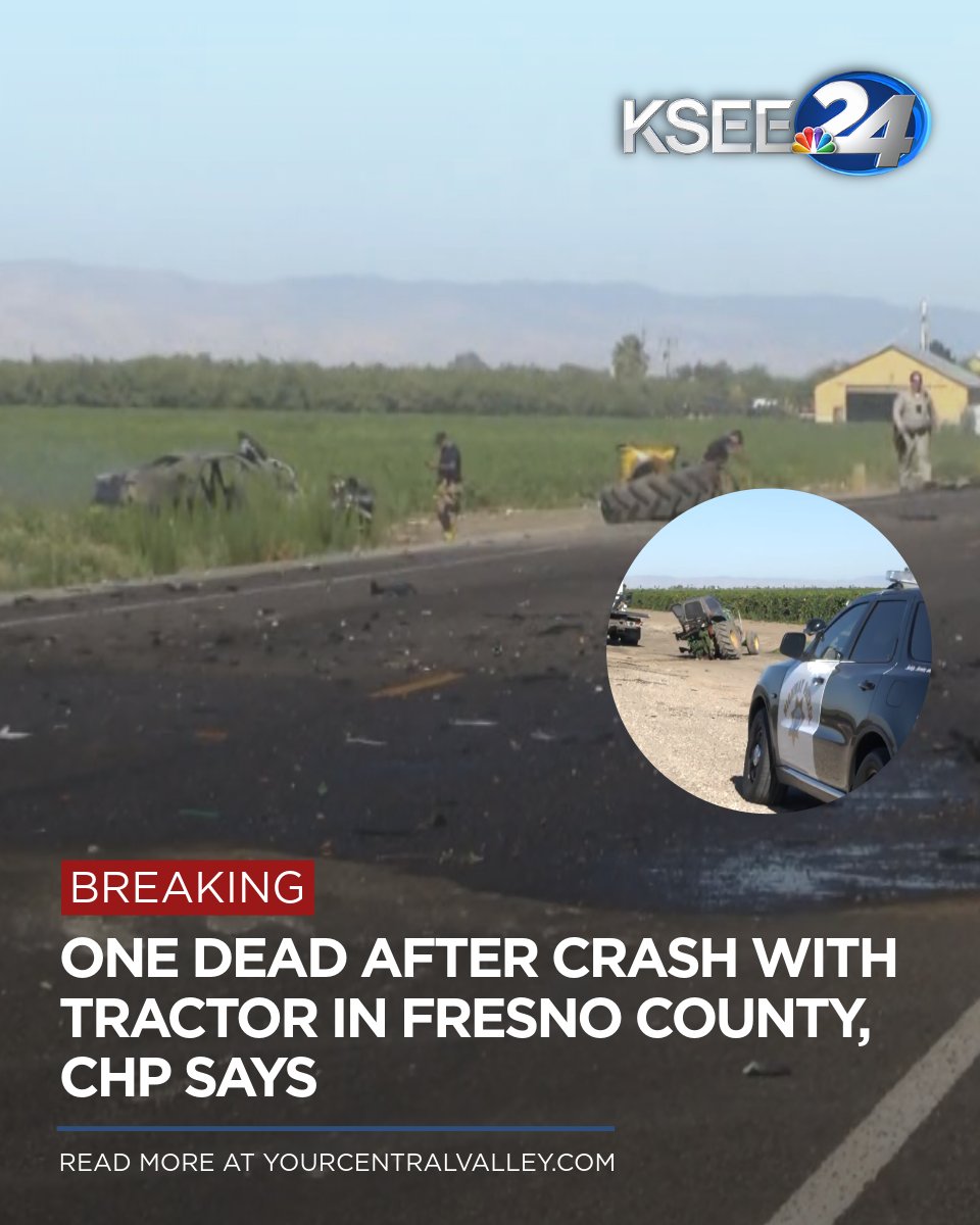 A person is dead after crashing into a tractor Wednesday morning in Fresno County, according to CHP.