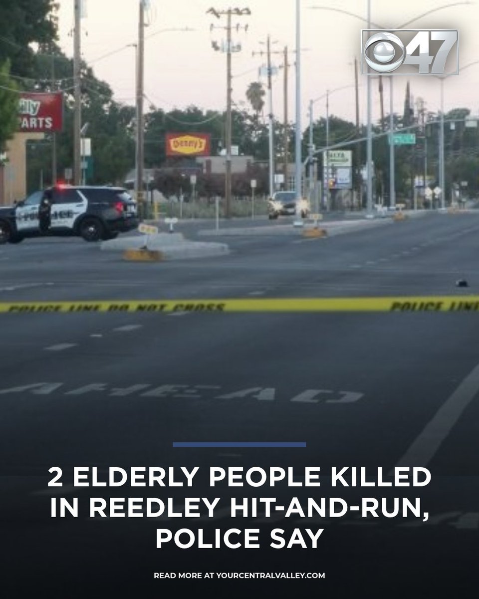 An elderly man and woman were killed by a hit-and-run driver early Tuesday morning in Reedley, according to police