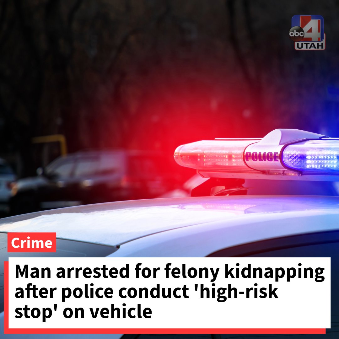 A man has been arrested for felony kidnapping after a high-risk stop was conducted on a vehicle on Wednesday night