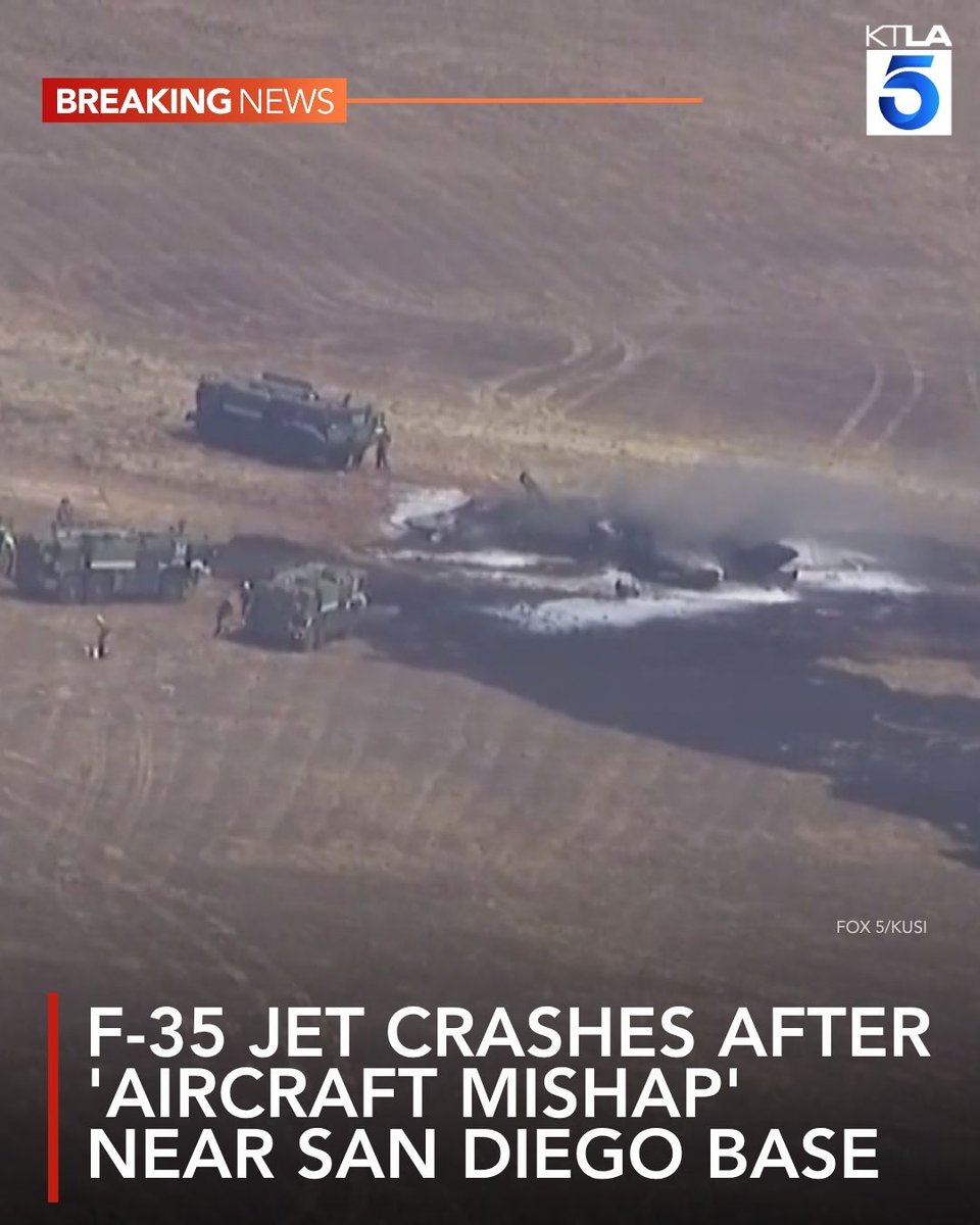 Marine Corps Air Station Miramar has confirmed on Friday that an F-35 fighter jet has crashed in a field near the base after an aircraft mishap