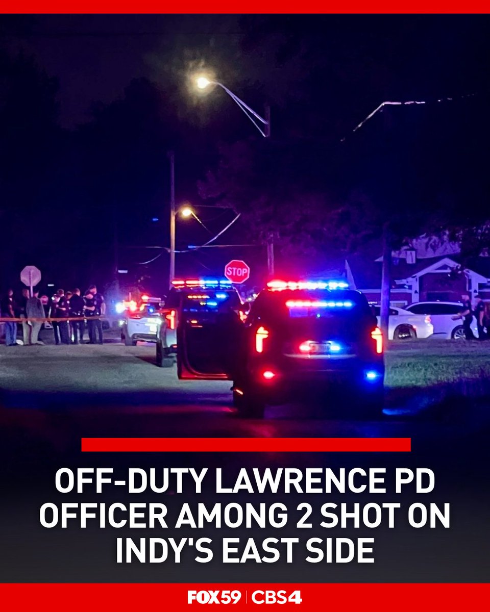 An off-duty Lawrence police officer was among two individuals shot on the east side of Indianapolis on Friday night.