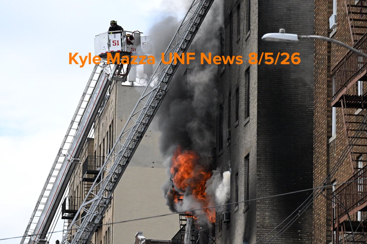 FDNY firefighters work the scene of a 4-alarm fire on the 300 block of East 209 Street in Bronx, New York, United States on Wednesday, August 5, 2026. Multiple people are reportedly hurt and heavy smoke and flames are engulfing the building at the scene