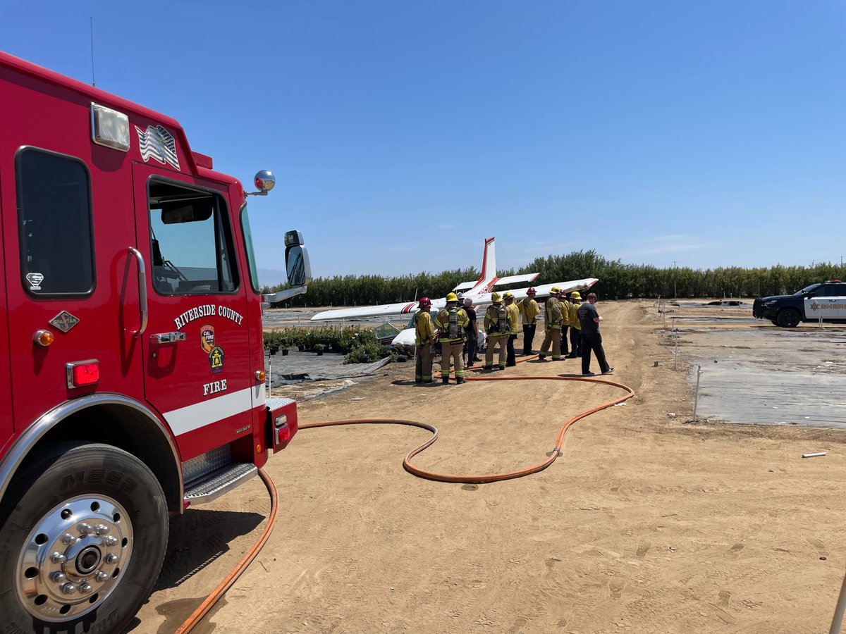 15100 block of Lake Matthews Drive in unincorporated Perris. CAL FIRE/Riverside County Fire responded to multiple reports of an AIRCRAFT EMERGENCY near the given address. The first arriving unit reported a small aircraft down with both
