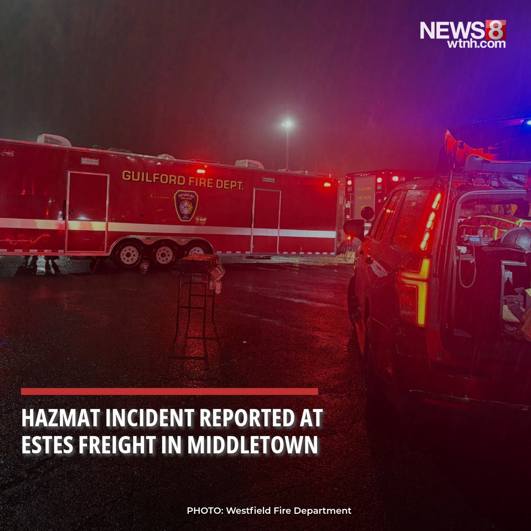 Emergency crews responded to a hazmat incident at Estes Freight late Wednesday night, according to Westfield Fire Department officials