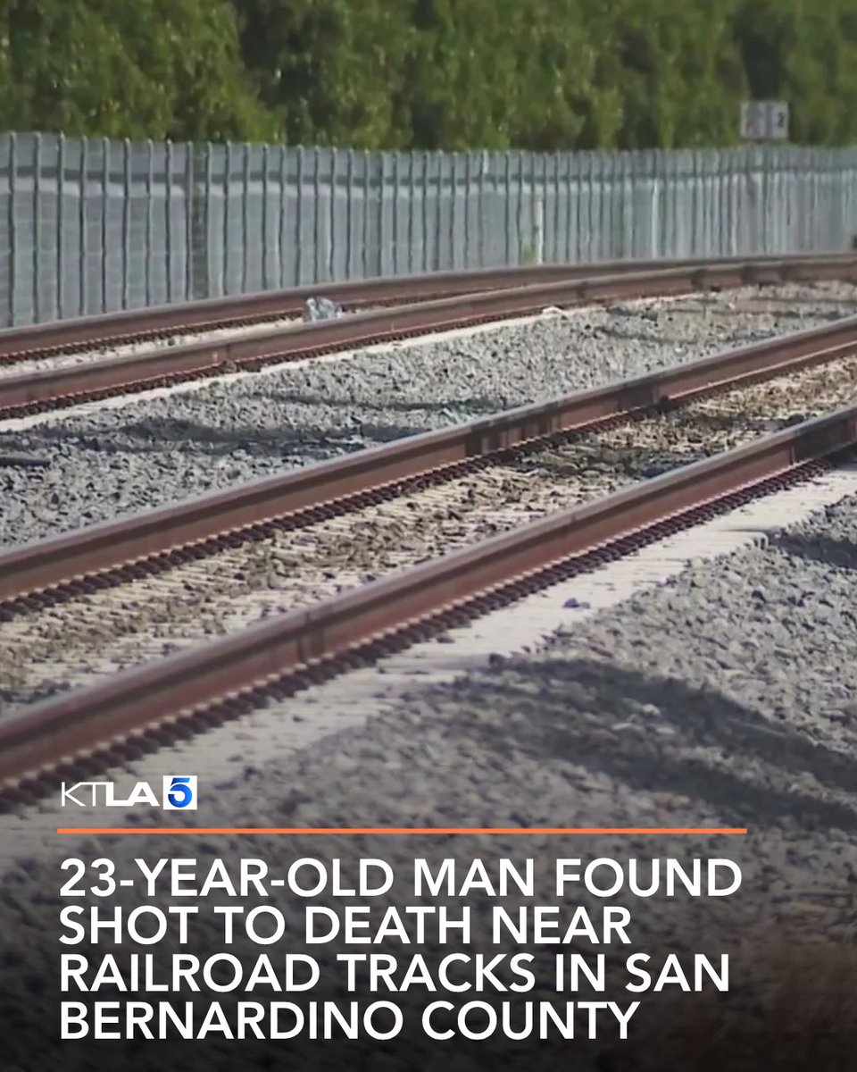 A homicide investigation is underway after a 23-year-old man was found shot to death near railroad tracks in San Bernardino County.