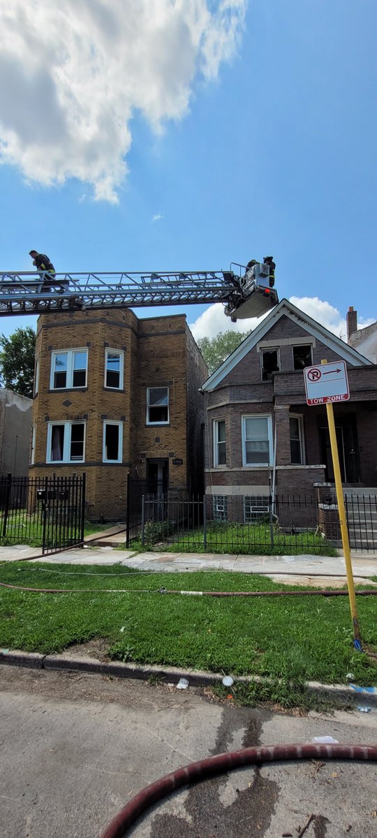 Still & Box on the 5700 block of S. Justine has been struck out; exposure to next door residence; there are no transports or injuries; crews doing overhaul