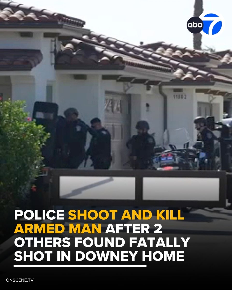 Three people are dead after police say they shot and killed an armed man in Downey after two people were already found fatally shot in the home on Saturday morning. Investigators believe it started as a domestic violence-related incident involving the armed man and family