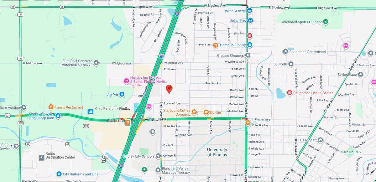 Findlay, Ohio  *officer involved shooting*   shots fired at the rodeway inn. suspect down. transporting trauma alert level 1 with a gsw to the neck.